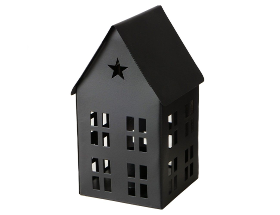 Подсвечник-домик ПРИГЛАШЕНИЕ НА ОГОНЁК, металл, чёрный, 16 см