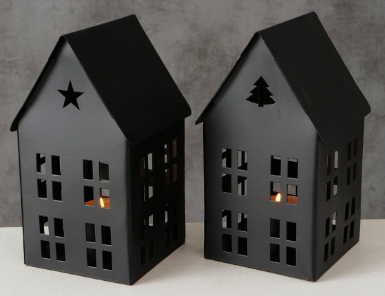 Подсвечник-домик ПРИГЛАШЕНИЕ НА ОГОНЁК, металл, чёрный, 16 см