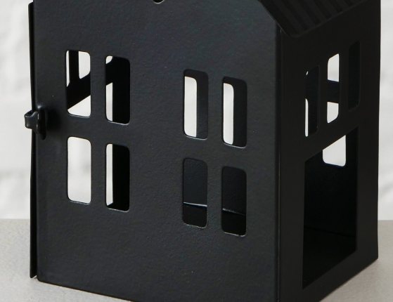 Подсвечник-домик АЛАМО металлический, чёрный, 13 см