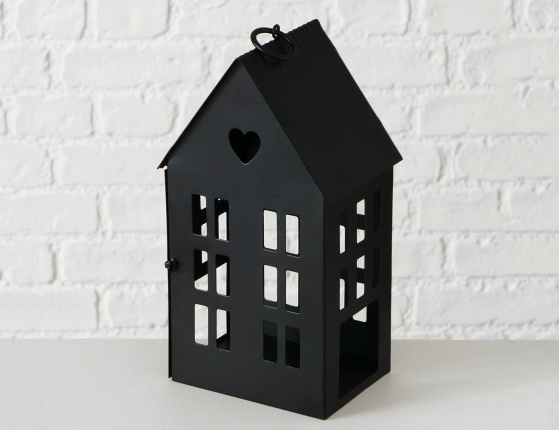 Подсвечник-домик АЛАМО металлический, чёрный, 21 см