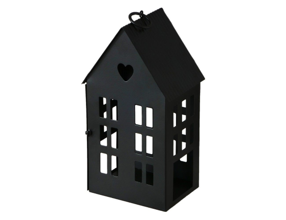 Подсвечник-домик АЛАМО металлический, чёрный, 21 см