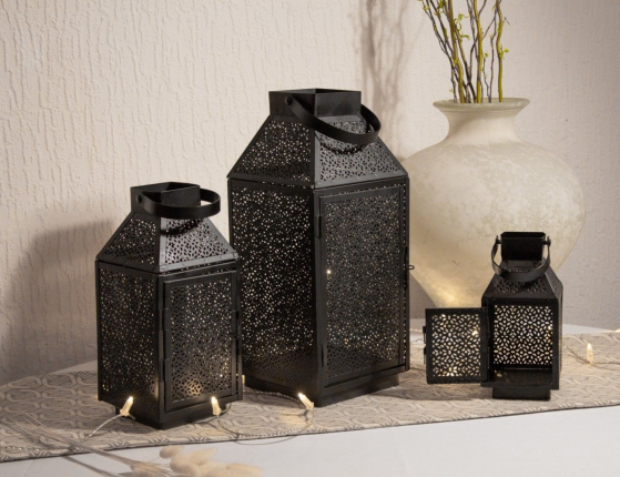 Набор фонарей АЖУРНЫЕ ТЕНИ, металл, 20-38 см, 3 шт.