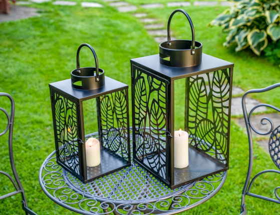 Набор фонарей-подсвечников КАДУТА ФОЛИ, металл, 41 и 50 см, 2 шт.