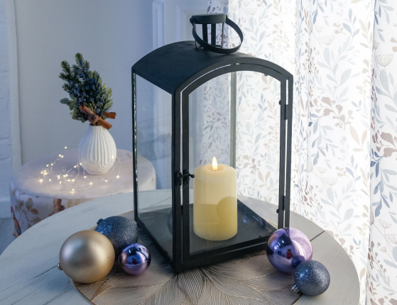 Декоративный фонарь-подсвечник ФЛЕКСОН, металл, чёрный, 45 см
