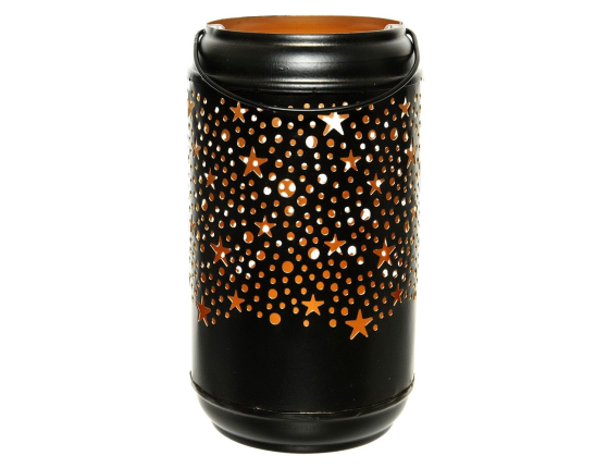 Подсвечник-фонарик СТАРДЖАР, металл, чёрный, 19 см