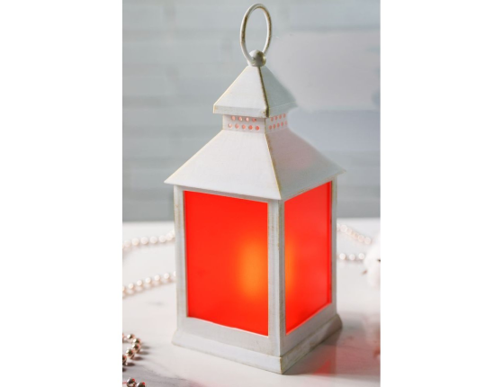 Декоративный фонарь ГУСТАВ, светлый, имитация живого пламени, 24х10 см, таймер, пластик, батарейки