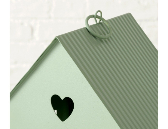 Набор подсвечников СЕРДЕЧНЫЕ ДОМИКИ, металл, зеленый, 13-35 см, 3 шт.