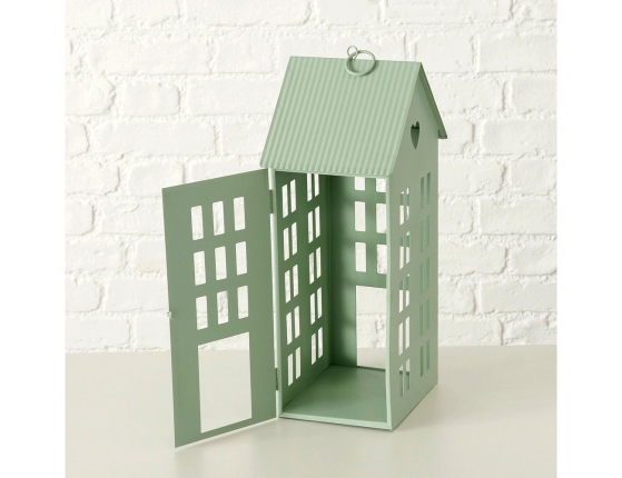 Набор подсвечников СЕРДЕЧНЫЕ ДОМИКИ, металл, зеленый, 13-35 см, 3 шт.