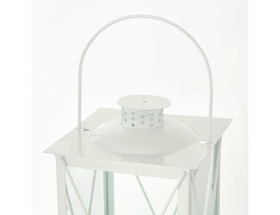 Подсвечник-фонарь МИРИНО БЬЯНКО, металл, белый, 36 см