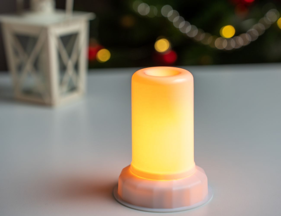 Универсальная лампа-подсветка  БЛЕЙЗ, имитация живого пламени, для подсвечников и фонарей , пластик