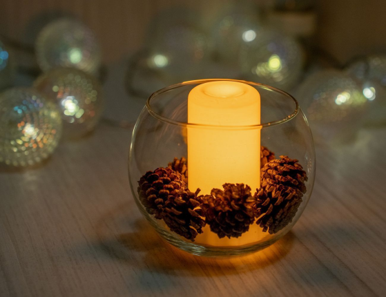 Универсальная лампа-подсветка  БЛЕЙЗ, имитация живого пламени, для подсвечников и фонарей , пластик