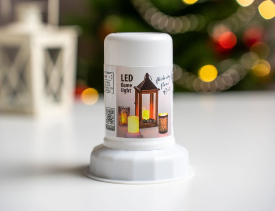 Универсальная лампа-подсветка  БЛЕЙЗ, имитация живого пламени, для подсвечников и фонарей , пластик