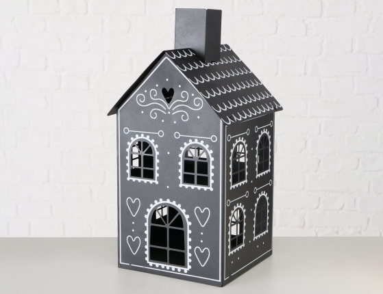 Декоративный подсвечник-домик ДИЗЕНЬЯТО большой, металл, 41 см