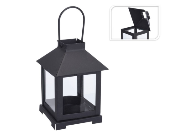 Подсвечник-фонарик БИЛЬБО, металл, чёрный, 17 см