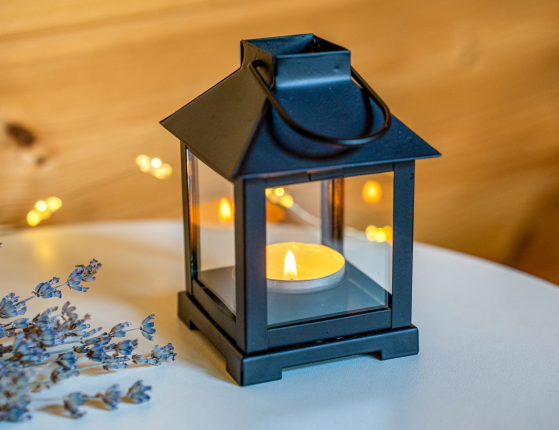 Подсвечник-фонарик БИЛЬБО, металл, чёрный, 17 см