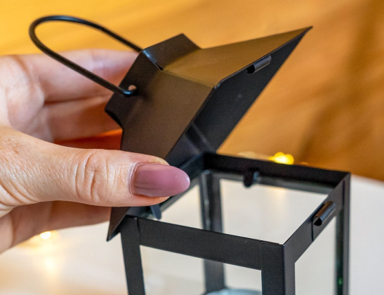 Подсвечник-фонарик БИЛЬБО, металл, чёрный, 17 см