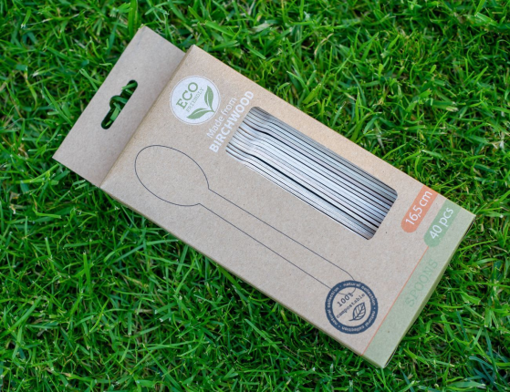 Набор одноразовых ложек БИРЧВУД, дерево, 17 см, 40 шт.