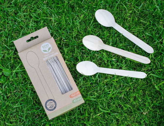 Набор одноразовых ложек БИРЧВУД, дерево, 17 см, 40 шт.