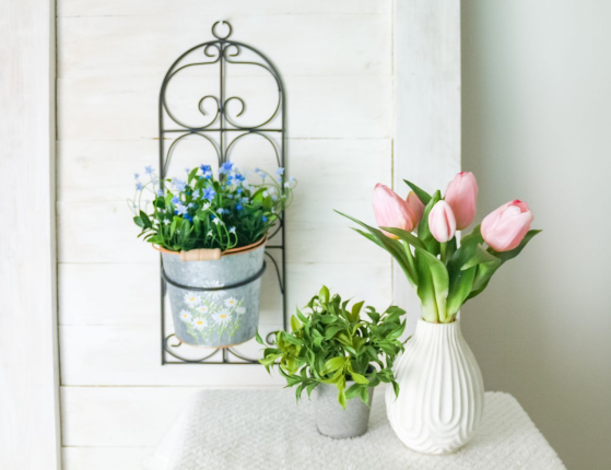 Настенная подставка для цветов ПАРЭТ, металл, чёрная, 70х29 см