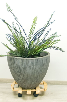 Подставка для цветов ПИНО ТОНДО, на колёсиках, дерево, 35 см