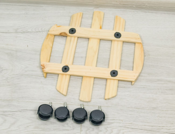 Подставка для цветов ПИНО ТОНДО, на колёсиках, дерево, 35 см