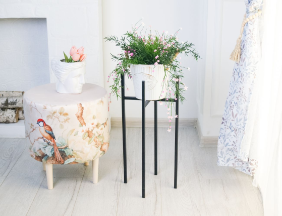 Подставка для растений АСКОТ, металл, чёрная, 24х55 см