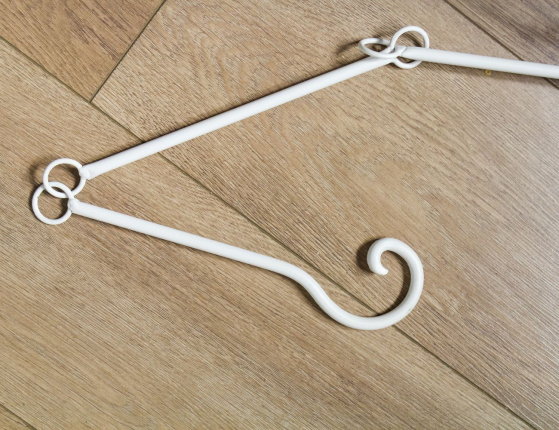 Подвесное кашпо-корзина КОВАНОЕ СЕРДЦЕ малое, металл, белое, 39х39 см