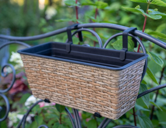 Подвесное кашпо для балкона АГГЕРБИ, ива-ротанг, бежевый, 39х18 см