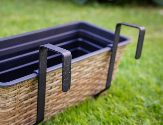 Подвесное кашпо для балкона АГГЕРБИ, ива-ротанг, бежевый, 39х18 см