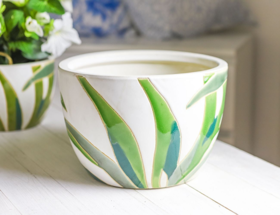 Набор декоративных кашпо МЕЛОДИЯ РАСТЕНИЙ, керамика,14-26 см, 3 шт.