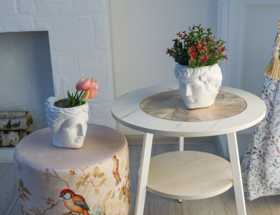 Декоративное кашпо АППОЛОН, керамика, 18х16 см