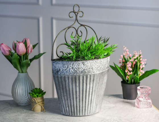 Настенное подвесное кашпо ФЭР, металл, 45 см