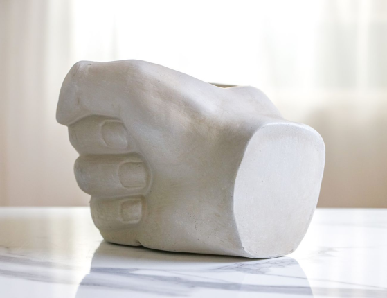 Декоративное кашпо НАДЁЖНАЯ РУКА, керамика, бежевое, 32 см