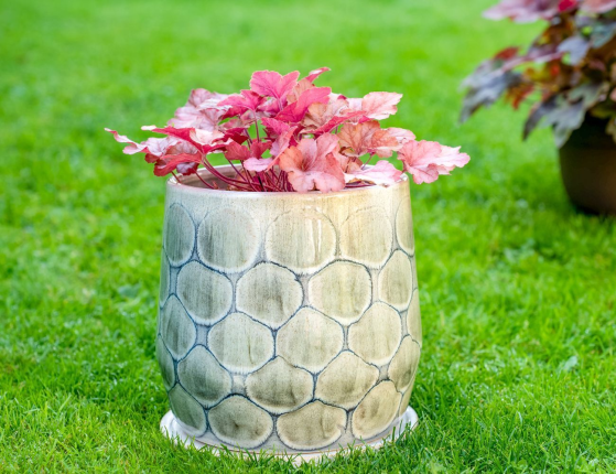 Декоративное кашпо ЭКАИЛЬ, керамика, серый, 23 см