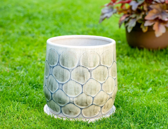 Декоративное кашпо ЭКАИЛЬ, керамика, серый, 23 см