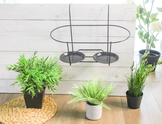 Подвесной держатель для двух кашпо РИГБИ, металл, черный, 38х28 см