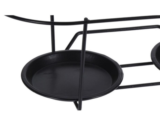 Подвесной держатель для двух кашпо РИГБИ, металл, черный, 38х28 см