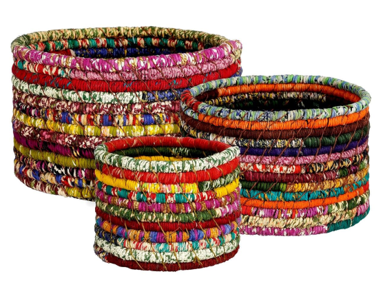 Набор корзин ПЭЧВОРК, хлопок, 3 шт.