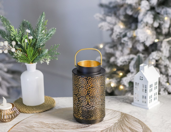 Подсвечник-фонарь ЛИНДР, металл, 16 см