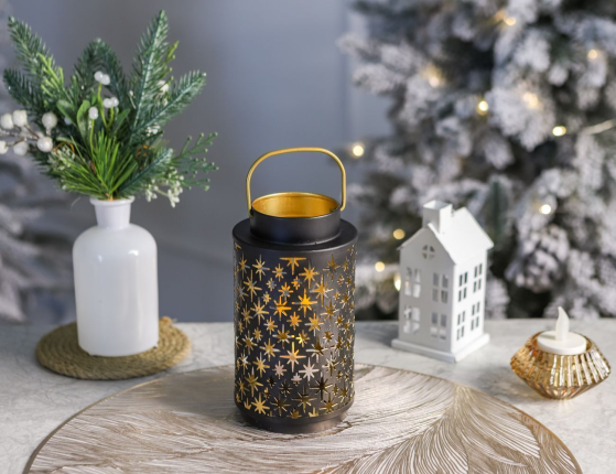 Подсвечник-фонарь ЛАММЕ, металл, 16 см