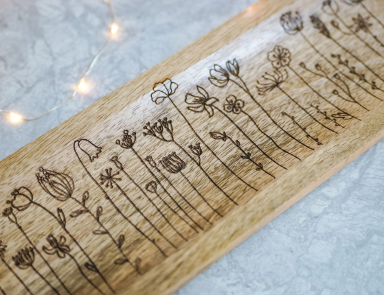 Деревянный поднос ФИОРИ СЕЛВАТИЧИ, большой, 40х13 см