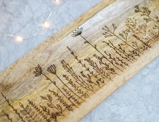 Деревянный поднос ФИОРИ СЕЛВАТИЧИ, средний, 35х13 см