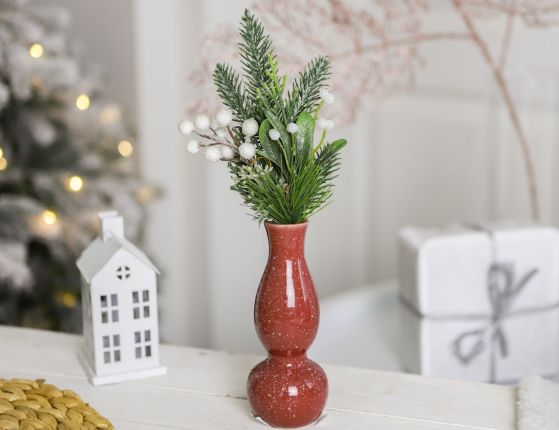 Керамическая ваза-подсвечник УИДДИ, марсала, 15 см