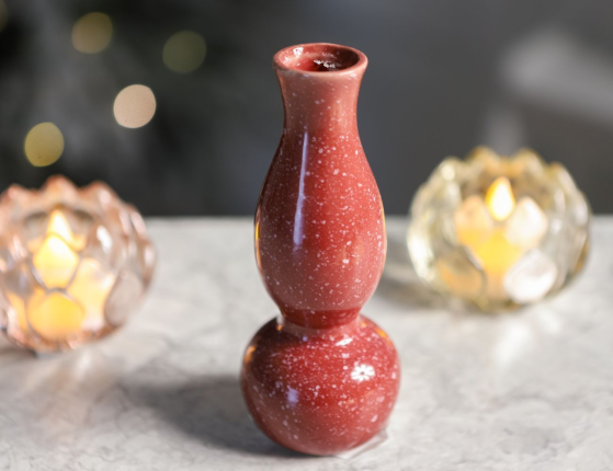 Керамическая ваза-подсвечник УИДДИ, марсала, 15 см