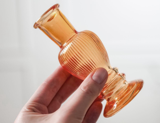 Стеклянные подсвечники-вазы ДЖЕРРИАН, янтарные, 11 см, 2 шт.