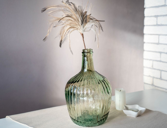 Декоративная бутыль ИММЕНС, стекло, оливковый, 4 л