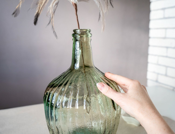 Декоративная бутыль ИММЕНС, стекло, оливковый, 4 л