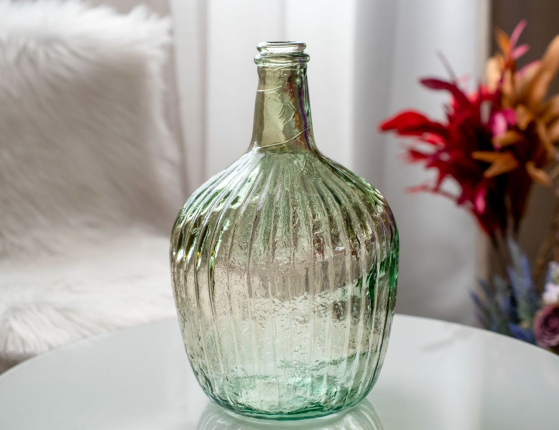 Декоративная бутыль ИММЕНС, стекло, оливковый, 4 л