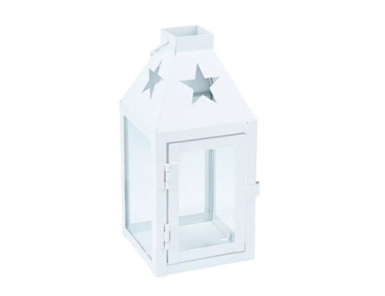 Декоративный подсвечник-фонарь СКОНС, металл, белый, 17х8 см