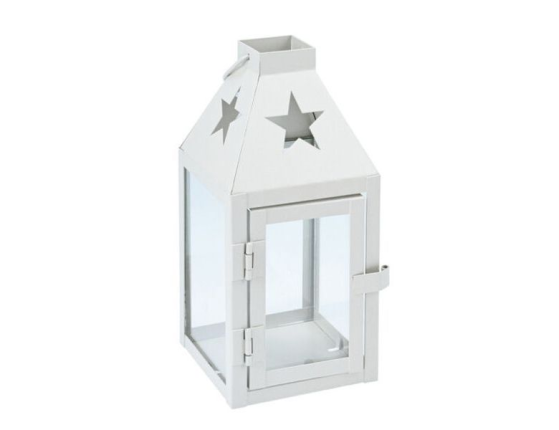 Декоративный подсвечник-фонарь СКОНС, металл, кремовый, 17х8 см